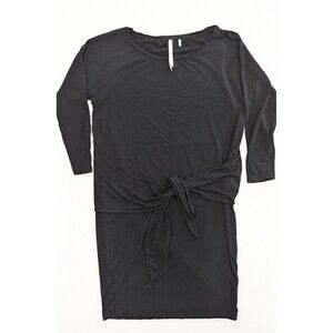 Aritzia The Group By Babaton Black Small Dress Front Tie Stretch 3/4 Sleeve